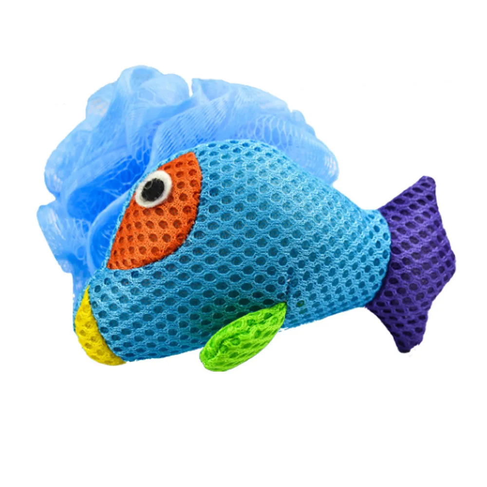 4 Baby Kids Sponges Mesh Sponge Puff Stuffed Animal Bath Scrub Toy Shower Loofah