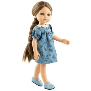 Blue Dress with Flowes
