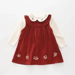 Burgundy Cord Dress Set