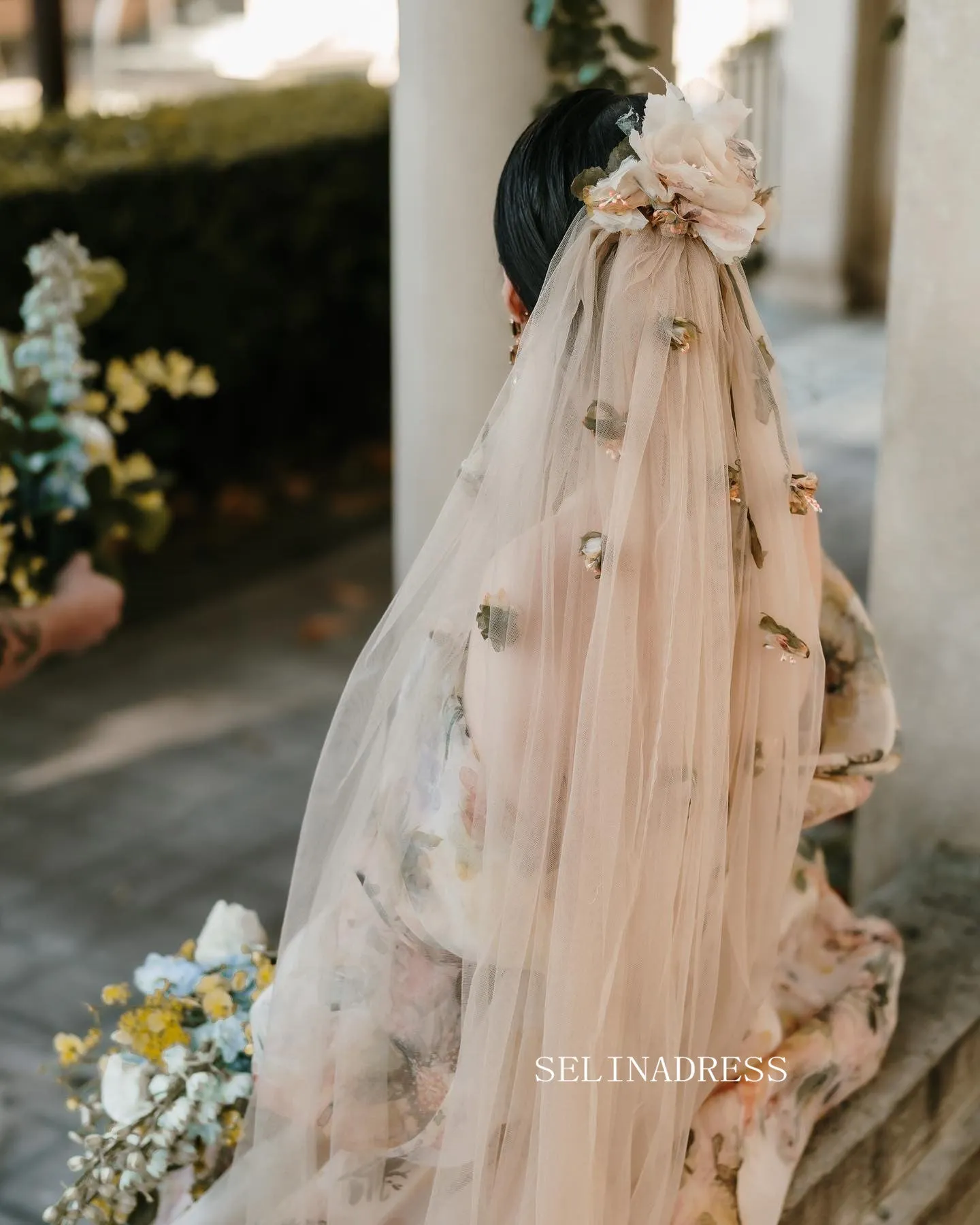 Chic Off-the-shoulder Sweetheart Rustic Floral Wedding Dresses For Bridal JKP013
