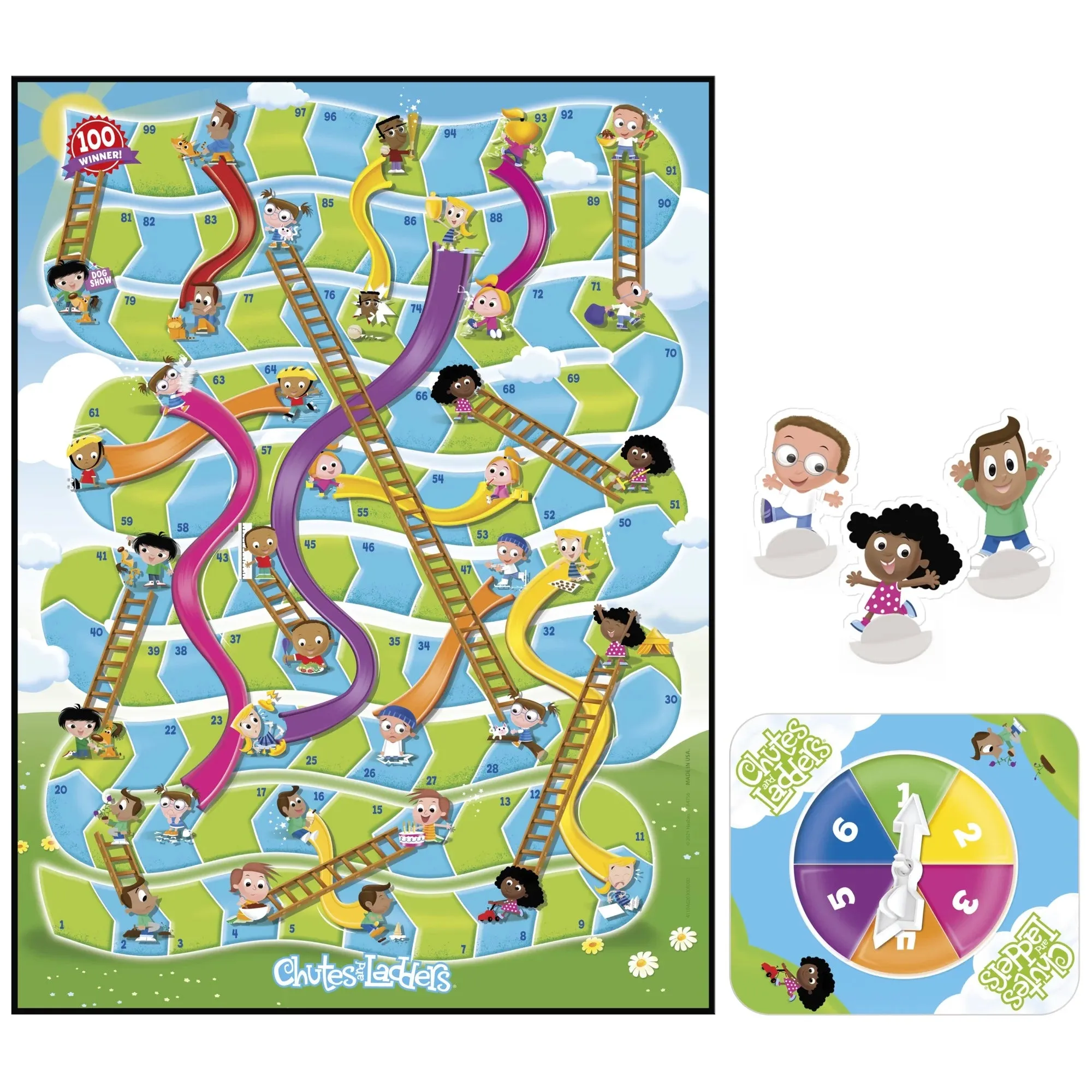 Chutes and Ladders Kids Board Game, Games for Preschoolers, 2-3 Players, Christmas Gifts for Kids, Ages 3 