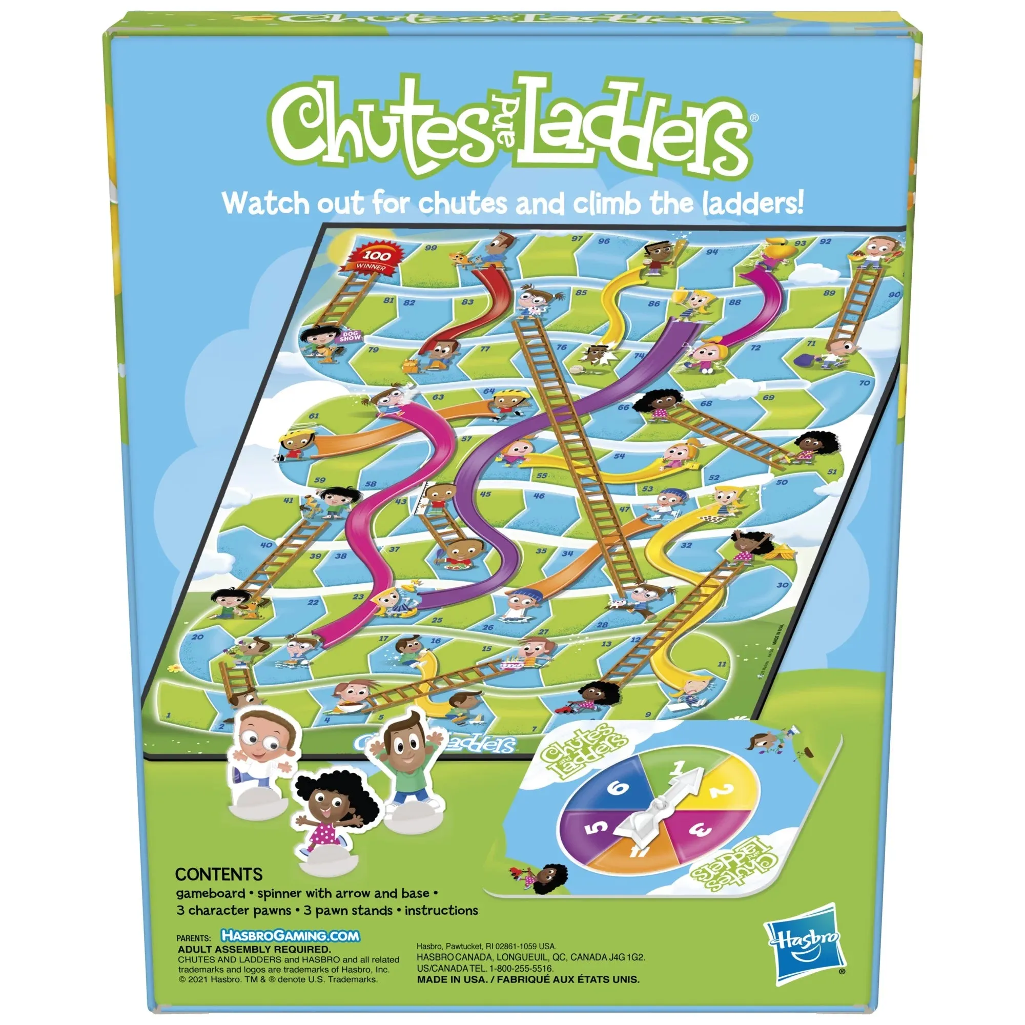 Chutes and Ladders Kids Board Game, Games for Preschoolers, 2-3 Players, Christmas Gifts for Kids, Ages 3 