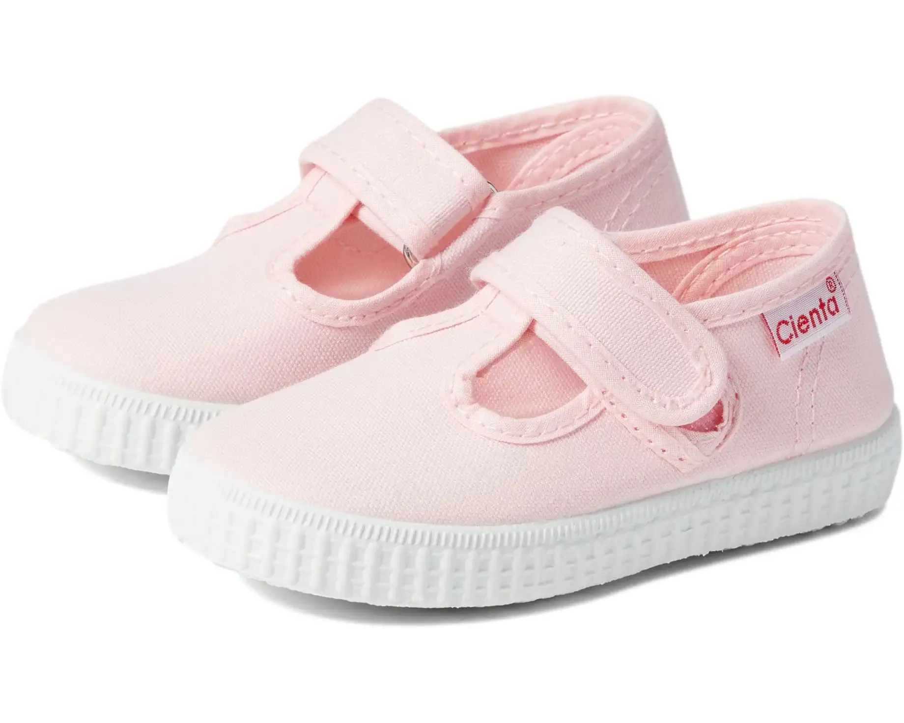 Cienta T-Strap Canvas Sneaker in Rosa (Pink), 50000