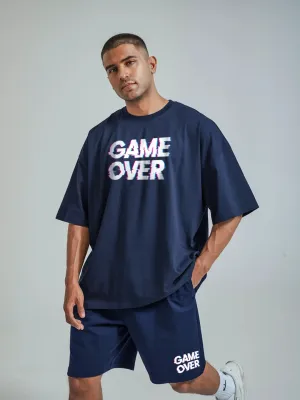 Game Over Cotton Mens T Shirt and Shorts Combo Set