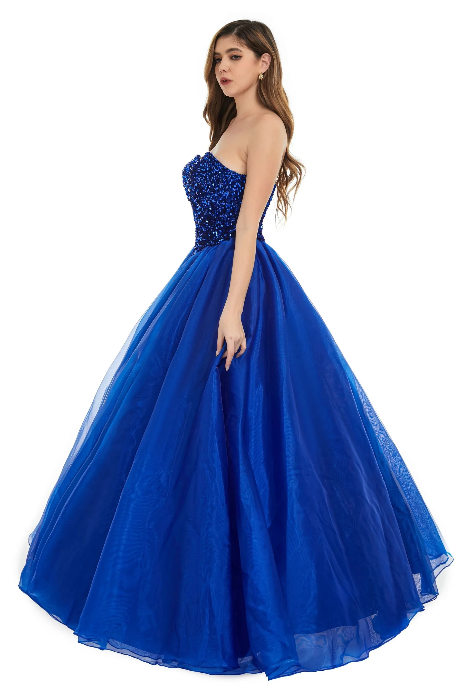 Grey Tulle Sequins Sweetheart Prom Dresses Spaghetti Straps Evening Quinceanera Dresses