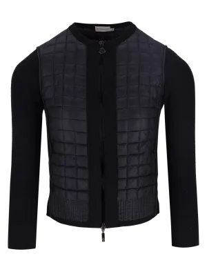 knit-sleeve padded jacket