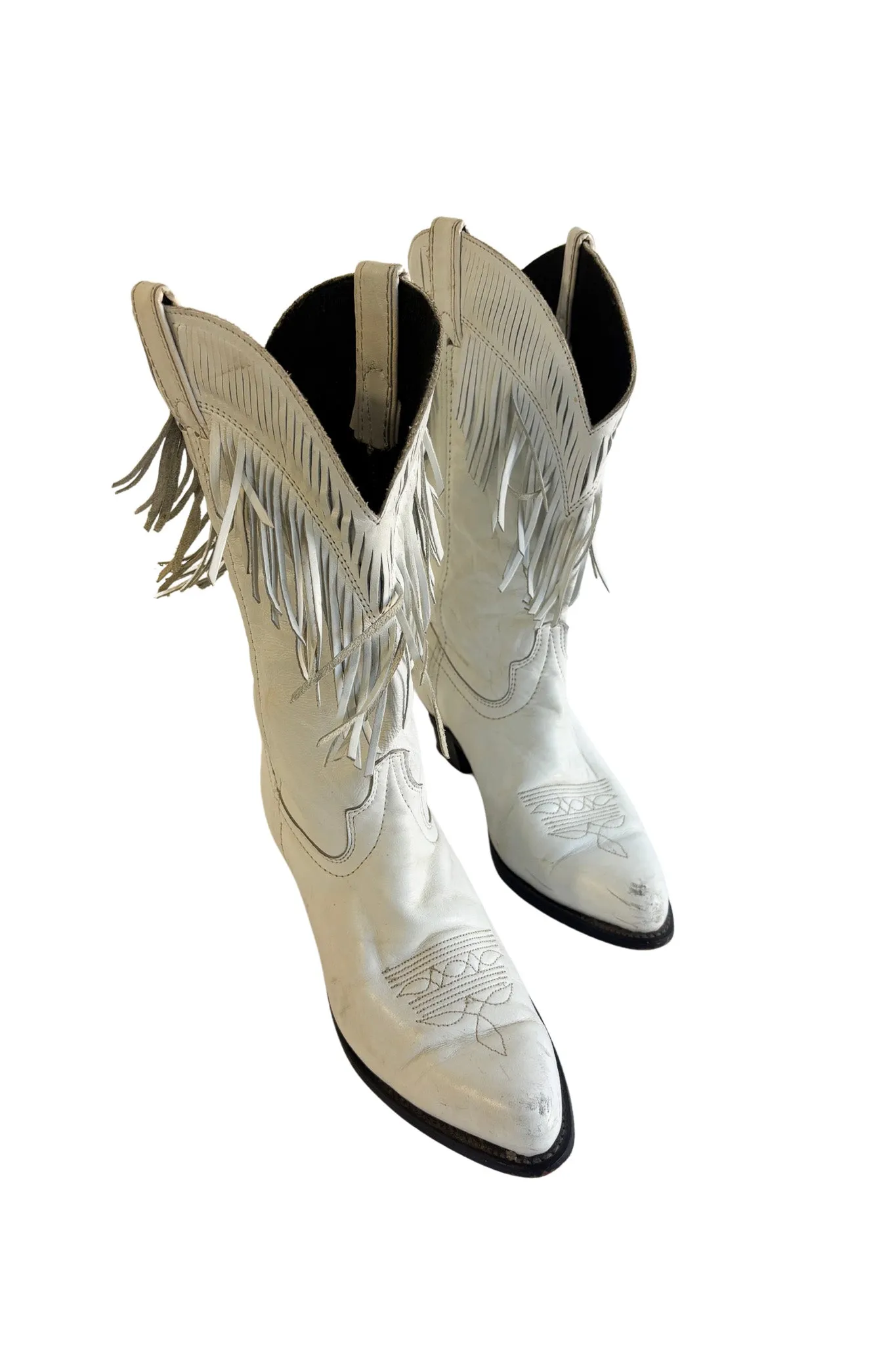 Lovedo white leather vintage cowboy boots, 7