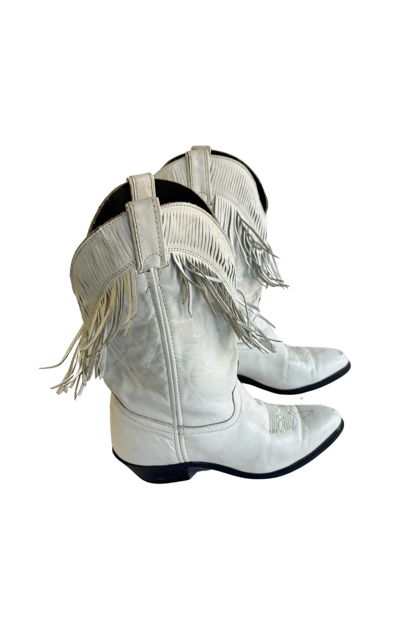 Lovedo white leather vintage cowboy boots, 7