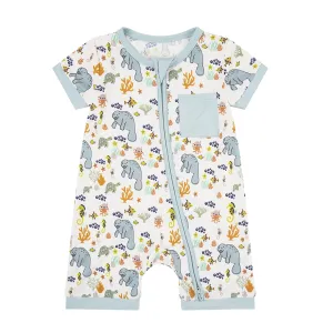 Manatee Bamboo Baby Clothing Shortie Romper Bodysuit