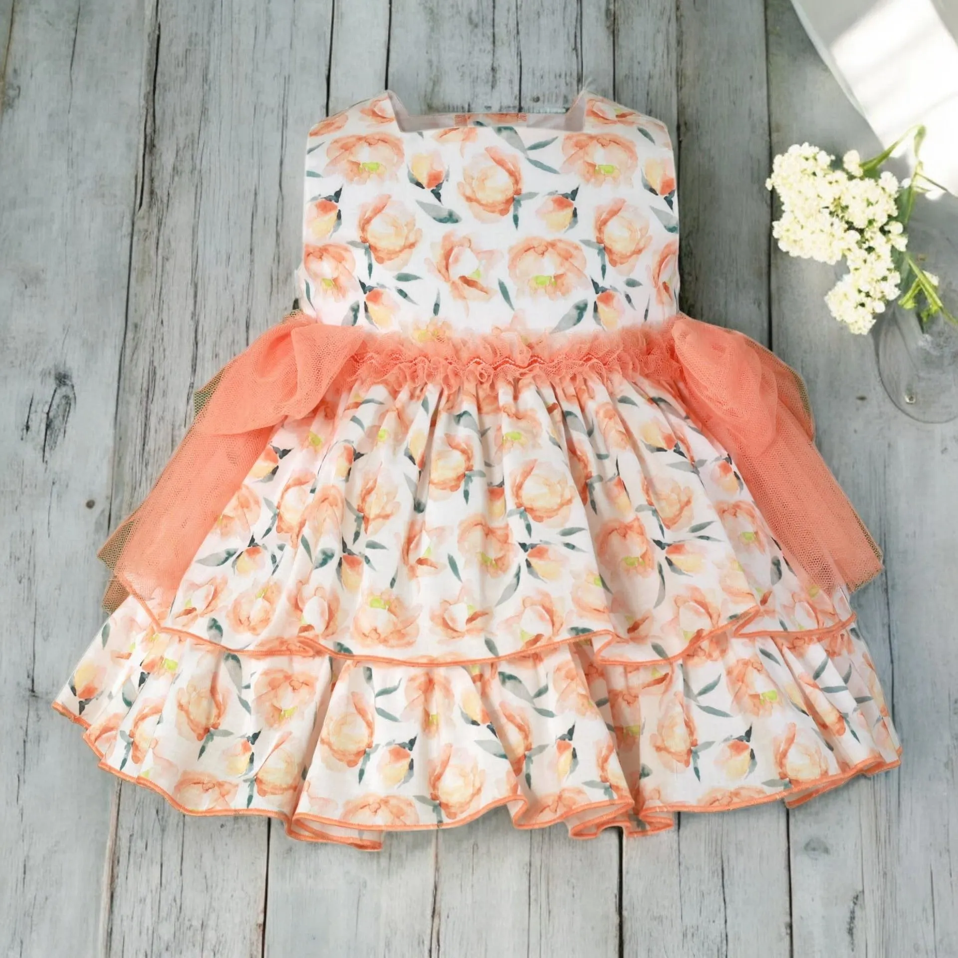 Peach Floral Dress