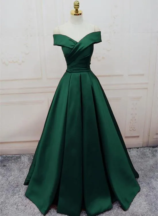 Simple Burgundy Off The Shoulder A Line Floor Length Long Prom Dresses ,MD368